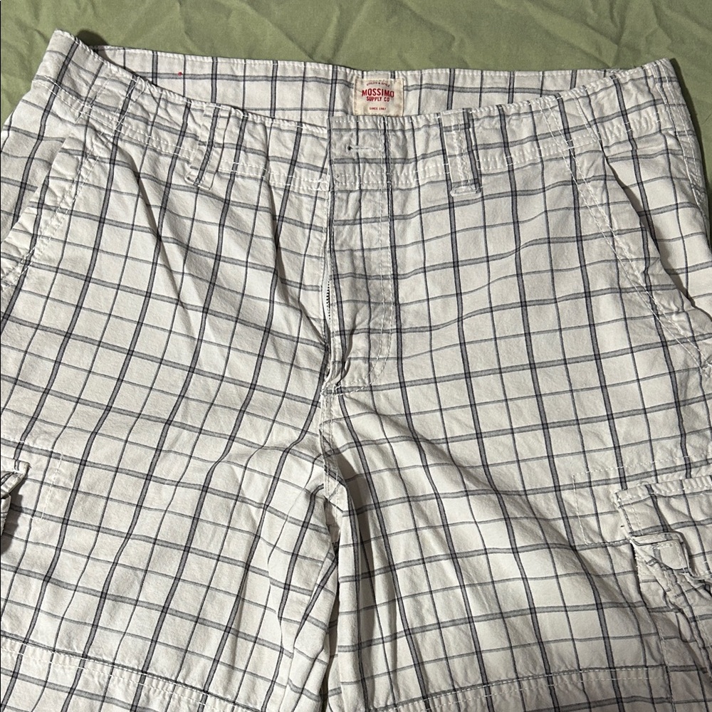 Mossimo Supply Co. White, Gray, and Black Plaid Shorts
